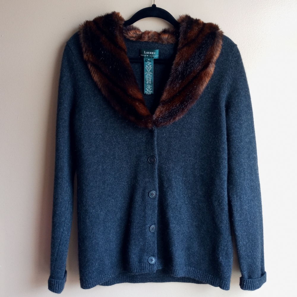 Ralph Lauren faux fur cardigan